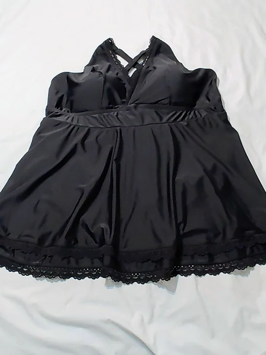 Torrid Wire Free Mid Lace Trimmed Swim Dress - Picture 2 of 7